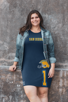 ThatXpression Home Team San Diego Jersey Themed T-shirt dress