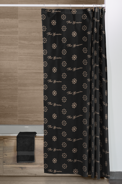 ThatXpression Fashion Black and Tan Designer Bathroom Curtains