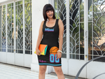 ThatXpression Fashion Fitness Miami Themed Miami Vice Fitted Dress