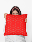 ThatXpression Fashion Red and Tan Designer Square Pillow