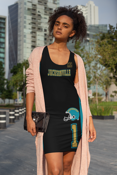 ThatXpression Home Team Jaguars Jersey Themed Dress ThatXpression Home Team Jaguars Jersey Themed Dress