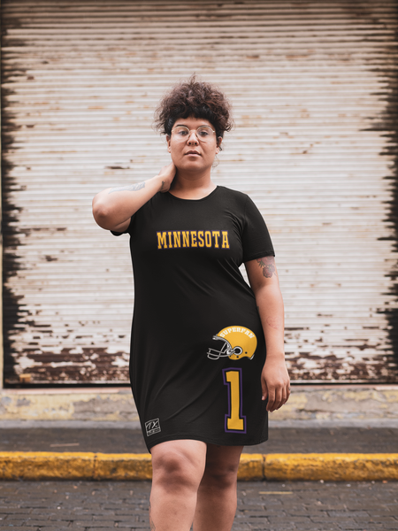 ThatXpression Home Team Minnesota Jersey Themed T-shirt dress