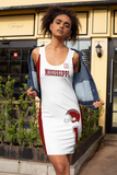 ThatXpression Fashion Mississippi Red White Jersey Themed Racerback Dress