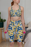 ThatXpression Fashion Athletic Fitness Yoga Indiana Themed Camo Shorts