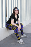 ThatXpression Fashion Baltimore Black Purple Camo Scheme Capri Leggings