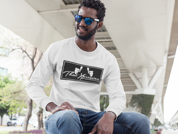 Unisex Train Hard And Takeover Long Sleeve Black Logo T-Shirt by ThatXpression