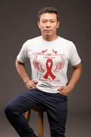 HIV/AIDS Awareness and Support White Black Navy Unisex T-Shirt