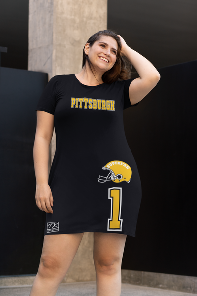 ThatXpression Plus Size Home Team Cleveland Jersey Themed T-shirt dres ThatXpression Plus Size Home Team Cleveland Jersey Themed T-shirt dres