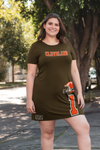 ThatXpression Plus Size Home Team Cleveland Jersey Themed T-shirt dress