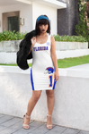 ThatXpression Fashion Florida Orange Blue Jersey Themed Racerback Dress