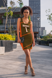 ThatXpression Fashion's Elegance Collection Orange & Brown Cleveland Designer Clutch Bag