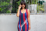 ThatXpression's Buffalo Themed Blue & Red Savage Fitted Dress Collection