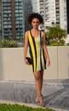 ThatXpression's Multi Colored Black & Yellow Pittsburgh Pennsylvania Themed Fitted Dress