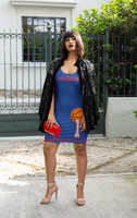 ThatXpression Fashion Los Angeles Home Team Navy Red Fitted Dress