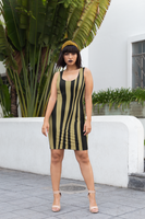 ThatXpression's Multi Colored Black & Gold New Orleans Louisiana Themed Fitted Dress