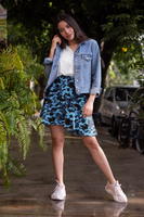 ThatXpression Fashion Blue Black Camo Themed Skirt