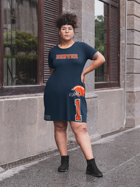 ThatXpression Home Team Denver Jersey Themed T-shirt dress ThatXpression Home Team Denver Jersey Themed T-shirt dress