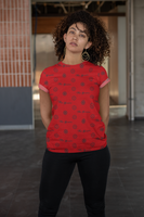ThatXpression Elegance Women's Red Pewter S12 Designer T-Shirt