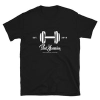 ThatXpression Fashion Fitness Train Hard Dumbbell Themed Men's T-Shirt