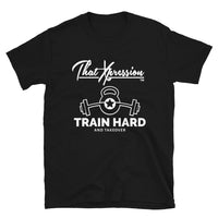 ThatXpression Fashion Fitness Train Hard Kettlebell Star Men's T-Shirt