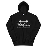 ThatXpression Fashion Fitness Barbell Train Hard Unisex Hoodie