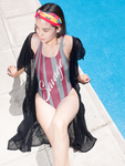 ThatXpression's Red & Grey Alabama Themed Striped Savage One-Piece Swimsuit